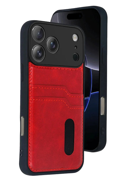 Iphone 17 Pro Max Case with Card Slots, PU Leather Cover