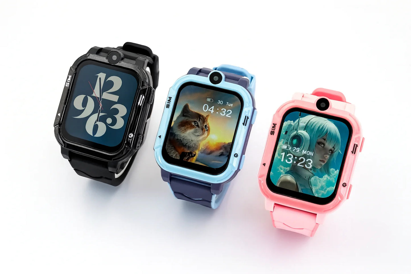 4G Android Kids Smartwatch with SIM Card, GPS + Wifi + LBS Tracker, Waterproof IP67, SOS Emergency Button, HD Video Call, Voice Chat, SMS, School Mode, Remote Monitoring, Camera, Music Player, Multiple Languages, Parental Control, Children'S Smartwatch