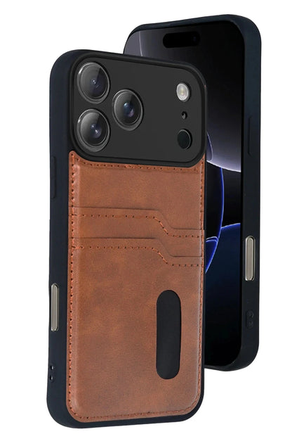 Iphone 17 Pro Max Case with Card Slots, PU Leather Cover